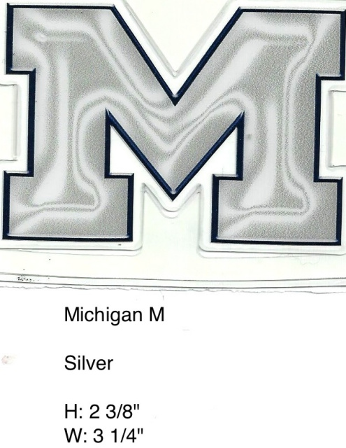 Michigan M 3d silver outlined in black